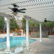 Lattice Pergola with Fans and low voltage lighting
